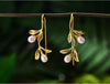 olive leaf earrings gold leaf earrings