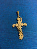 14kt Gold Plumeria Cross Pendant