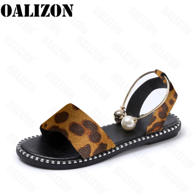 Summer Women Beaded Pearly Sandals Slippers Shoes